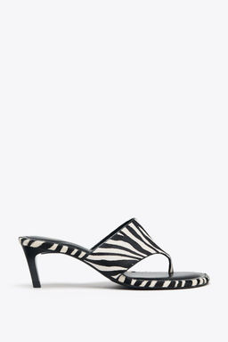 ANIMAL PRINT LEATHER SANDALS - Zara фото 2