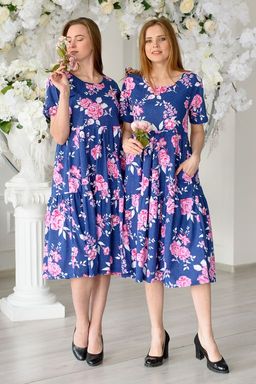 Платье женское из кулирки Зарема розовый пион - Амадэль фото 15
