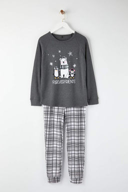 Trendyolmilla Fume Ay?c?kl? ve Penguen Bask?l? Ekoseli Yumos Orme Pijama Tak?m? THMAW22PT0395 фото 10