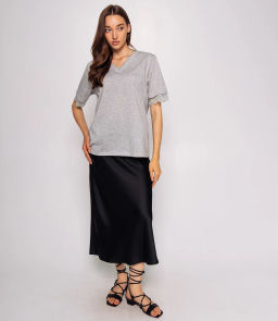 Футболка #КТ25606, серый меланж