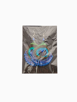 Серьги «Павлин», 5×8 см, синие