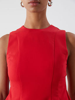 Bisiklet Yaka Peplum Bluz