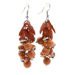 Серьги Виноградная гроздь с цирконом шарик 8мм цв.ассорти, 14,5г Радуга камня  фото 5