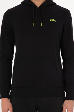 Erkek Kap__onlu Siyah Basic _ardonlu Sweatshirt