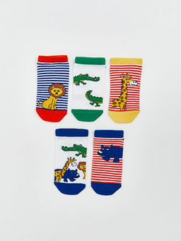 Desenli Erkek ?ocuk Patik ?orap 5li