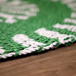 Ковёр на пол круглый пластиковый «Кольца», 80 см, пластик, зелёный