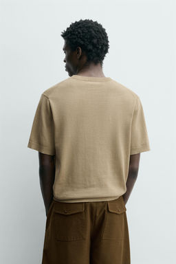 CAMISETA PUNTO LIGERO ALGOD?N / Piedra - Zara фото 3