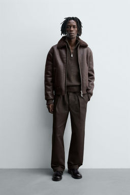 DOUBLE-FACED LEATHER EFFECT JACKET