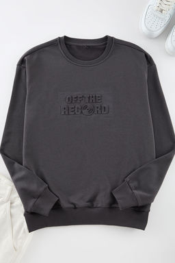TRENDYOL MAN Yesil Oversize/Genis Kesim Kabartma Yaz? Bask?l? Sweatshirt TMNAW25SW00048 - Trendyolmilla фото 6