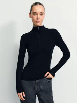 Джемпер в рубчик с молнией / Zarina  фото 6