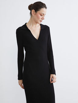 Polo Yaka Triko Elbise