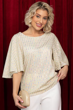 Блуза праздничная Ты ослепляешь! (синяя) Б14698-7М - Lt collection фото 12