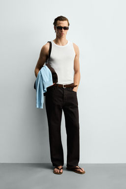 CAMISETA TANK SLIM FIT ESTRUCTURA VISCOSA / Blanco