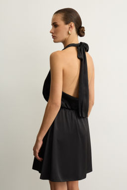 Платье мини из сатина с драпированным лифом - Mollis фото 5