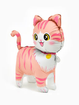 Цена за 5 шт. Воздушный шар фольгированный 22" «Розовая кошка», фигура под воздух