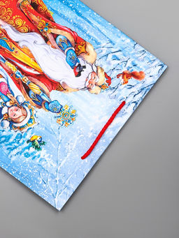 Цена за 2 шт. Пакет подарочный новогодний ламинированный, «Дед Мороз и снегурочка», 26×12×32 см