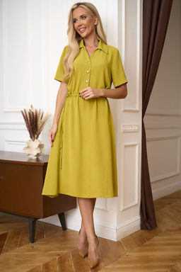 Платье Open-Style 7040 с рубашечным воротником из вискозы