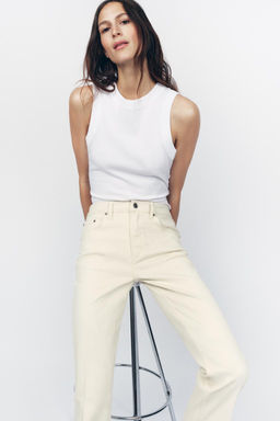 ZW COLLECTION HIGH-WAIST BOOTCUT CROPPED JEANS - Zara фото 12