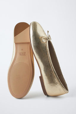 METALLIC BALLET FLATS - Zara фото 4