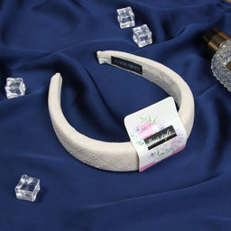 Ободок для волос «Жаннет», классик текстура, 3 см, бежевый