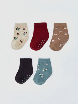 ?i?ekli K?z Bebek Soket ?orap 5li