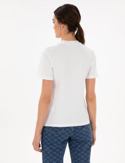 Beyaz Bisiklet Yaka Basic Ti__rt