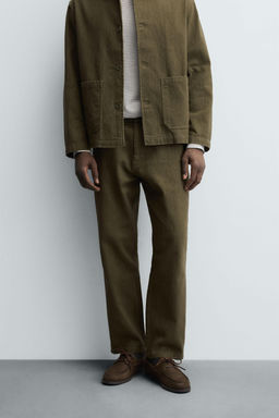 TEXTURED COTTON TROUSERS - Zara фото 2