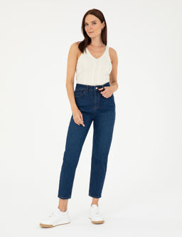 Koyu _ndigo Mom Fit Jean Pantolon - Pierre cardin фото 3