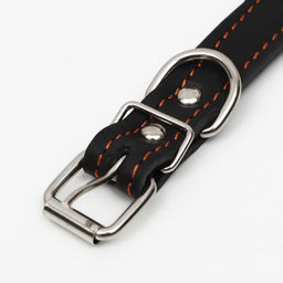 Ошейник кожаный на синтепоне украшенный, безразмерный, 47 х 2 см, ОШ 28-39 см, чёрный - Пижон фото 4