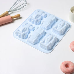 Форма для выпечки Доляна Гонки, силикон, 29.5?27 см, 6 ячеек (11.5?6.5 см), голубая  фото 7