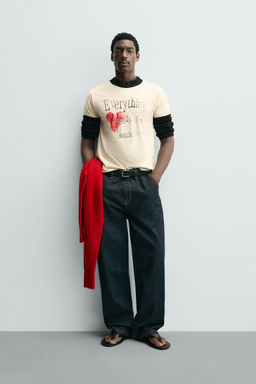 RIB T-SHIRT WITH CONTRAST HEART