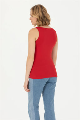 Женская красная базовая футболка - U.s. polo assn фото 12