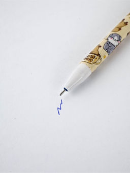 Цена за 10 шт. Ручка пластик пиши-стирай с колпачком "Капибара", синяя паста, гелевая 0,5 мм