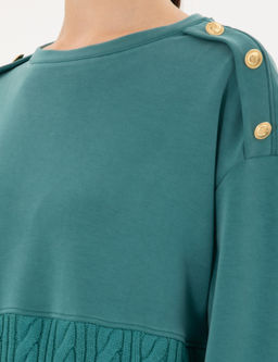 Koyu Ye_il Regular Fit Modal Kuma_ Sweatshirt - Pierre cardin фото 7