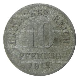 Монета 10 пфеннигов 1919 года Германия