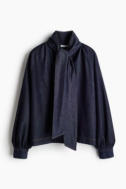 Blusa denim con lazada - H&m фото 5