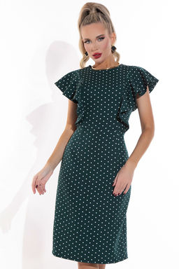 Платье Барселоника (горох изумрудный) - Эльза фото 2