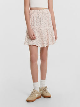 Шорты юбка для девочек розовые с цветочным принтом - Mark formelle фото 2