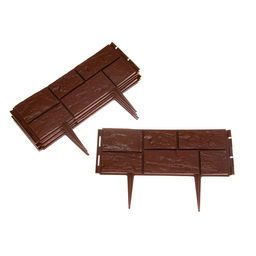 Ограждение декоративное, 24×177.5 см, 5 секций, пластик, тёмно-коричневое, «Камень»