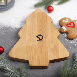 Менажница новогодняя Доляна «Ёлка», 3 секции, 30×20×1.8 см, пропитана маслом, дерево берёза