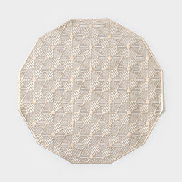 Набор салфеток сервировочных на стол Доляна Гипноз, 4 шт, d=38 см, цвет золотой  фото 21