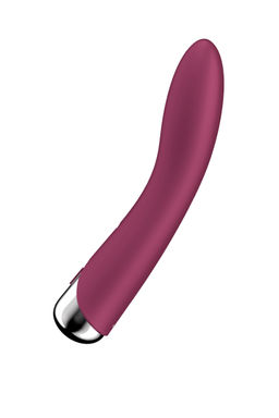 Вибратор для точки G с ротацией Satisfyer Spinning Vibe 1, силикон, бордовый, 17,8 см