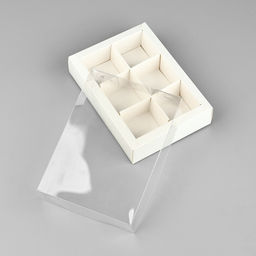Цена за 5 шт. Коробка под 6 конфет с ячейками «Белая», 10 х 14.5 х 3 см