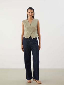 V Yaka Kad?n Klasik Yelek