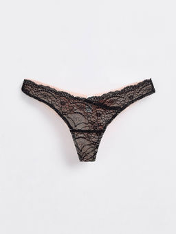 CONTE Трусы танга с низкой линией талии Taboо TP6096 камея с черным