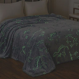 Плед светящийся Фри дом Дино, 100х150см, аэрософт 190гм, полиэстер - Павлина фото 2