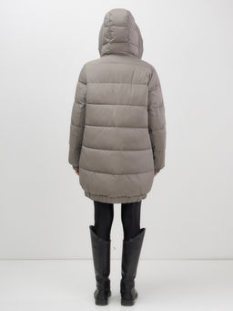 Куртка женская зимняя на резинке большого размера коричневого цвета 7619K Бренд: Visdeer  фото 7