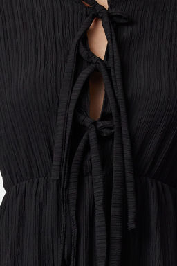 Siyah Fiyonk Detayl? Maxi Dokuma Elbise TWOSS24EL01130 - Trendyolmilla фото 3