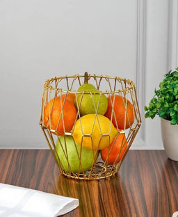 Удивительная Фруктовница металлическая складная ваза для фруктов, золото - Aopen фото 6