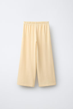 CONJUNTO CAMISETA Y PANTAL?N WIDE LEG LISOS / Amarillo - Zara фото 5